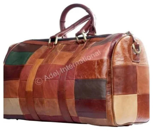 Skara - Patchwork Rejsetaske i Ægte Koskind