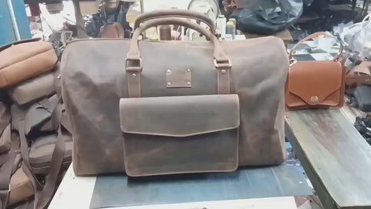 Rovik – Vintage Weekender Rejsetaske i Ægte Læder